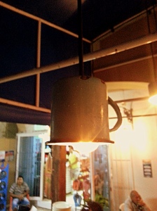 A mug acts as a lighting cover. (Photo/Kendra Yost)
